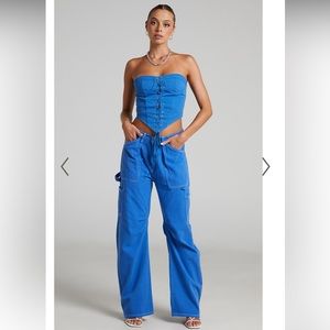 Lioness Miami Vice Pants & East Gate Corset Blue SET